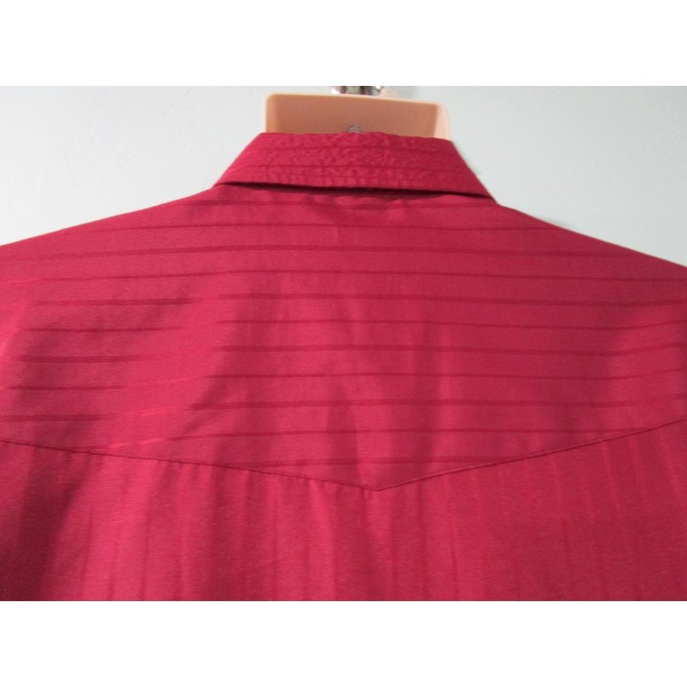 Roper Burgandy Damask Stripe White Pearl Snap Western Cowboy Shirt GUC 2XL - Picture 13 of 16